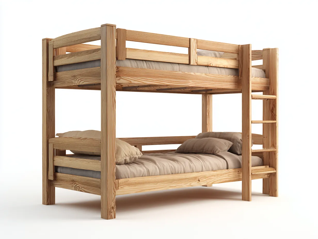 Etagenbett-Massivholz-210x99x174 cm-Natur-Landhausstil