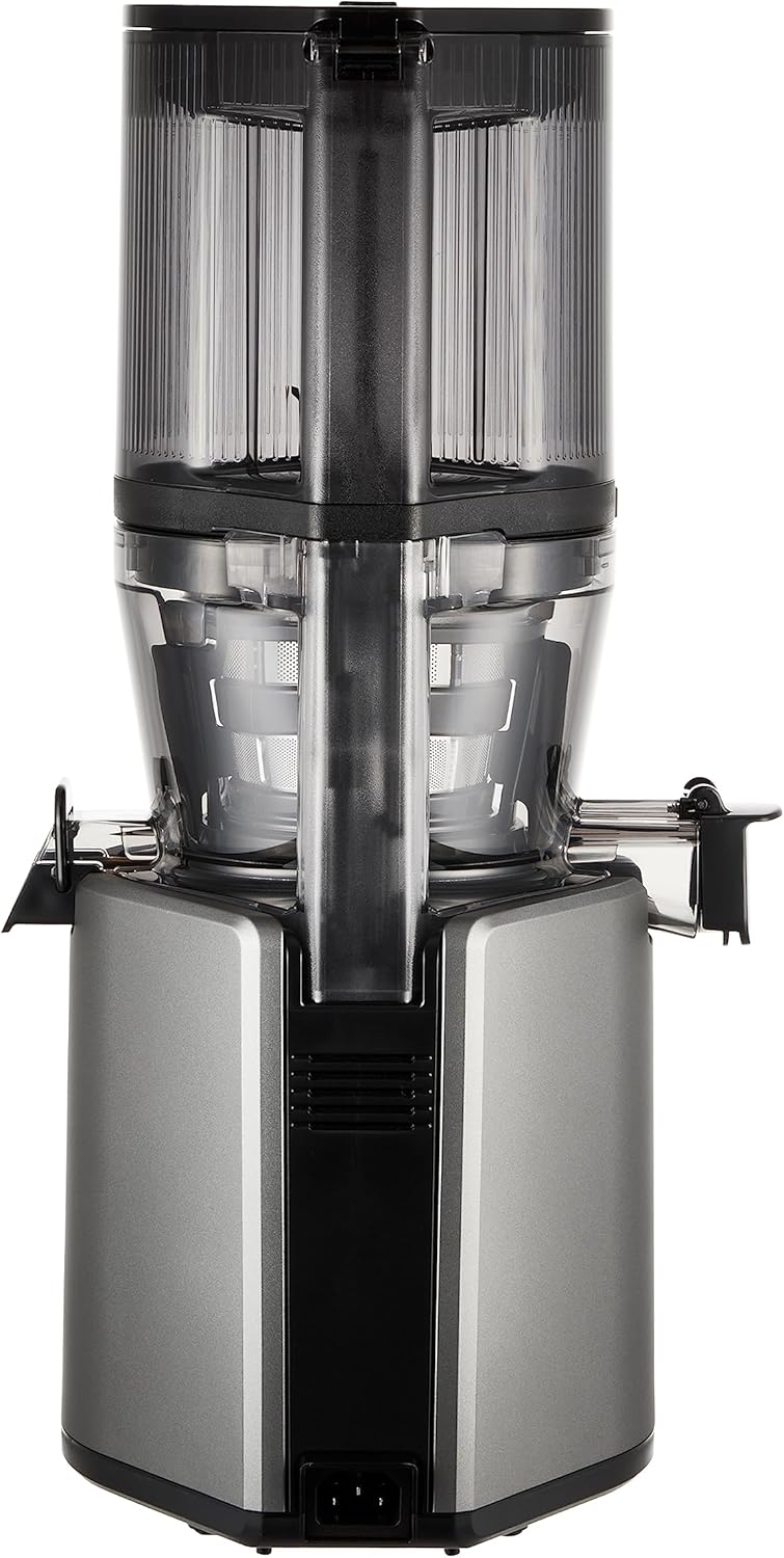 HUROM | Entsafter Gemüse und Obst | Slow Juicer | H320N | Elektrische Kaltpresse | Ruhiger Motor | Leicht zu Reinigen | mit groem Behlter und Siebfilter 2L | 200 Watt | BPA Frei | Schwarz