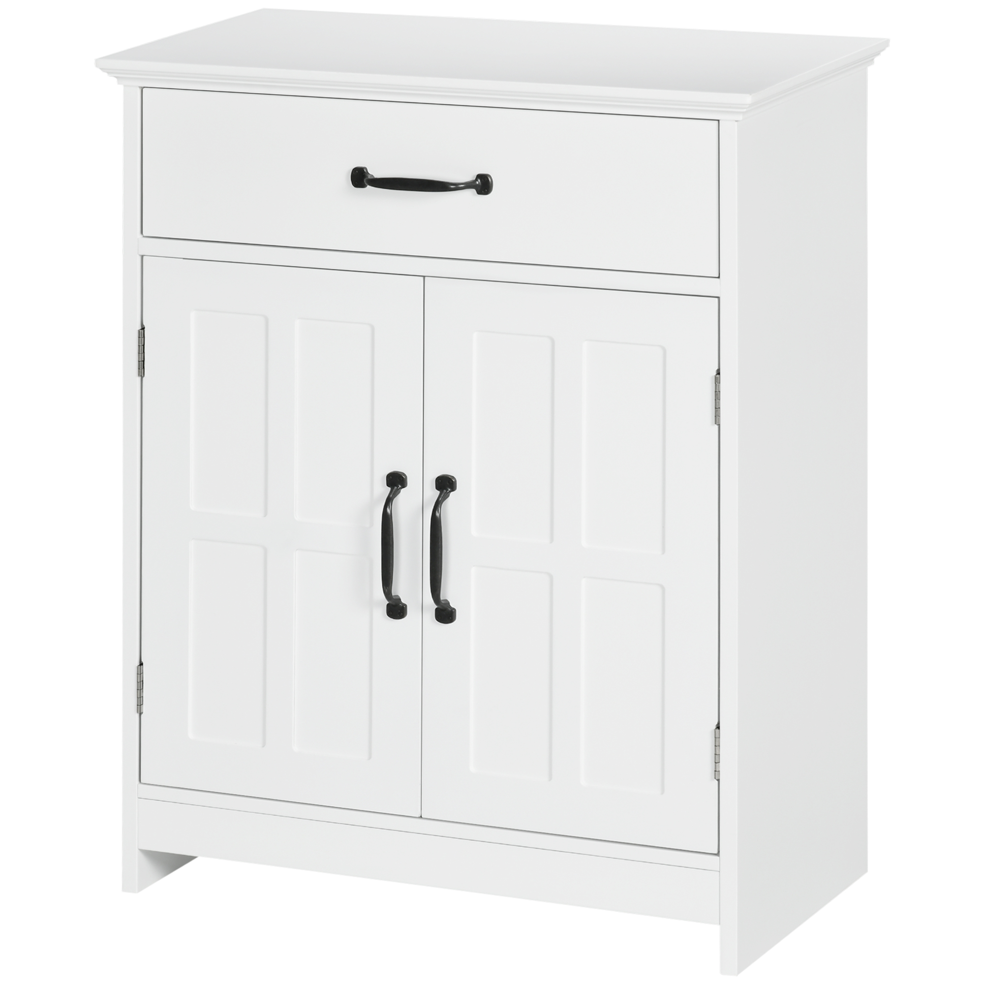 kleankin Badezimmer Unterschrank mit Doppeltür, Schublade und verstellbarem Regal, 60x30x75cm, weiß