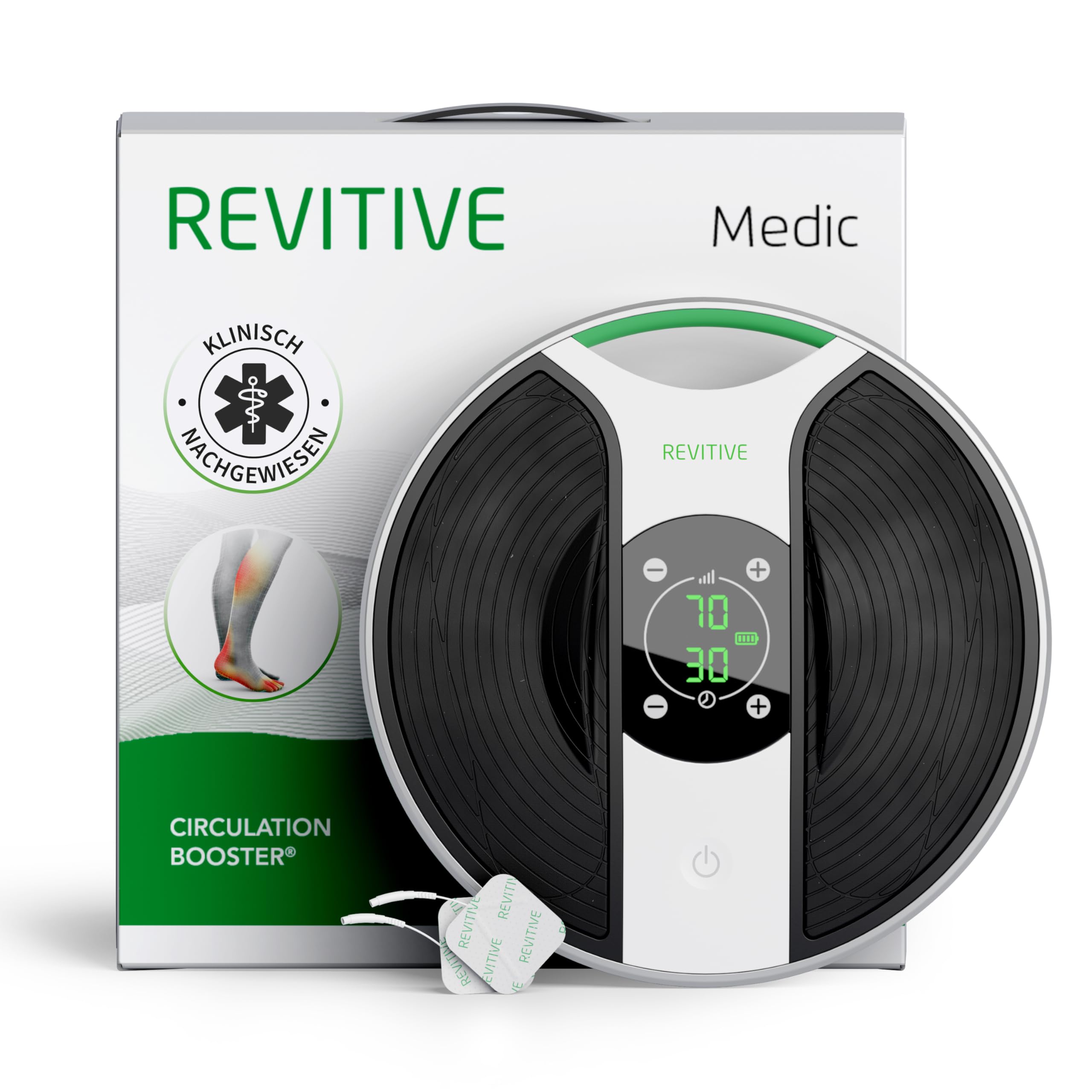 Revitive Medic Durchblutungsstimulator nachgewiesene medikamentenfreie Linderung für Beine und Körper kabellos