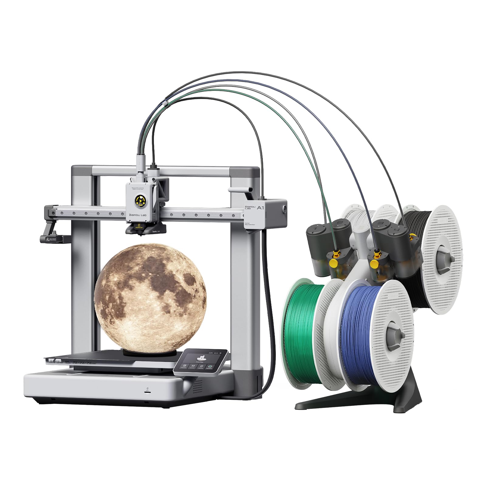 FDM-3D-Drucker A1 Combo mit AMS lite Mehrfarbdruck 500 mm/s 10.000 mm/s² automatische Kalibrierung LED-Lampen-Set Touchscreen