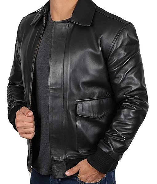 Mens Lambskin A2 Bomber Jacket