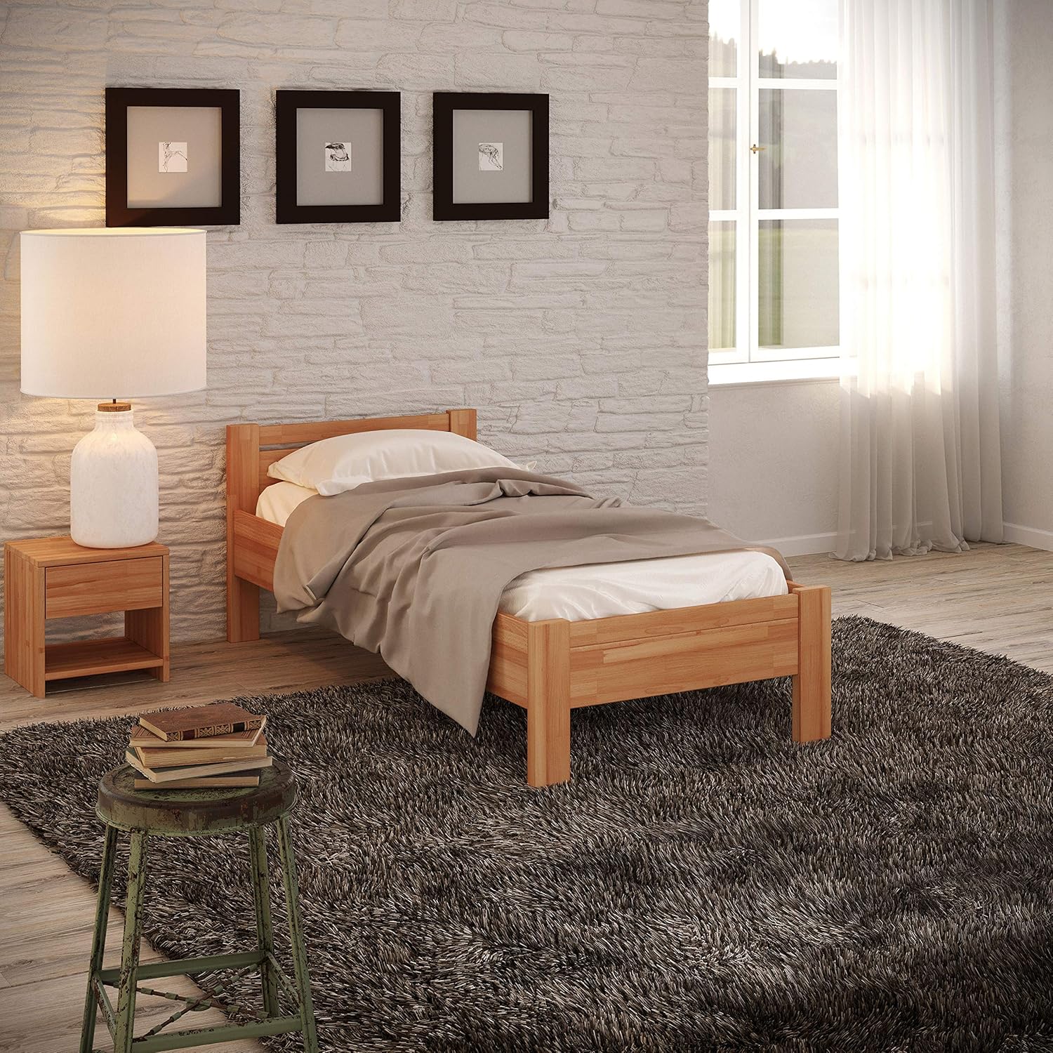 Krok Wood Seniorenbett SiSi aus Massivholz (Buche, 100 x 200 cm)