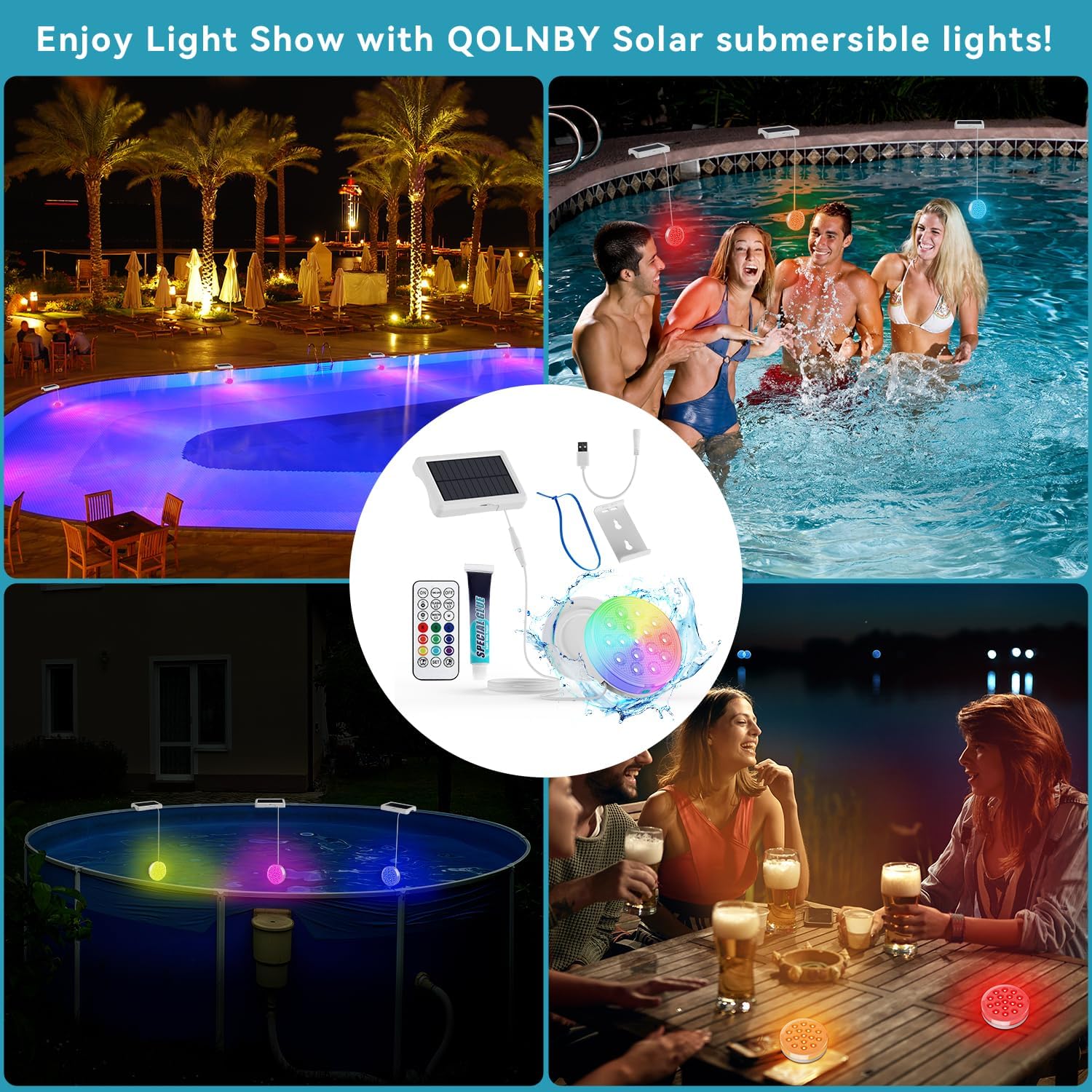 Solar Pool Lights Submersible Pool Lights (4 Pack)
