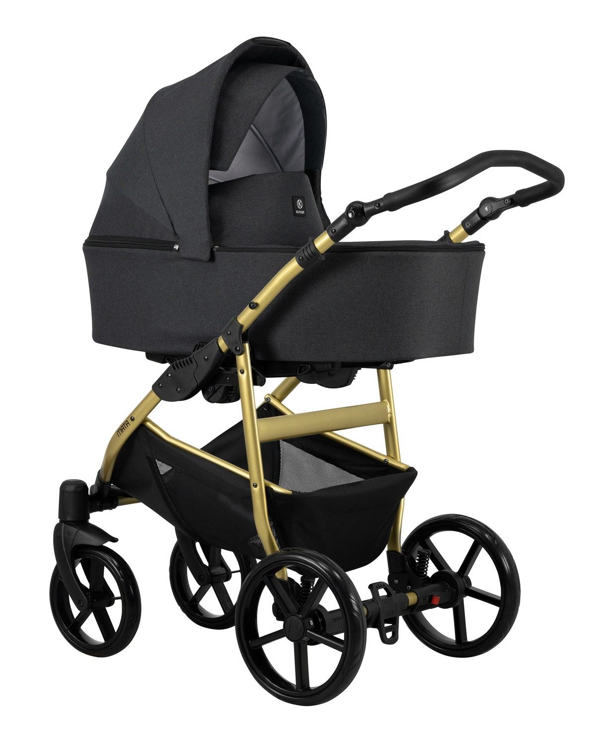 Kombi-Kinderwagen MATA 3 in1 Kinderwagen mit Goldrahmen – Sicherheit