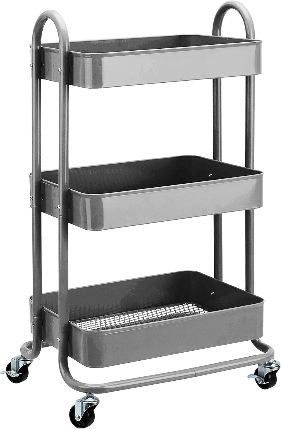 Amazon Basics Carrello con ruote a 3 scomparti, verde menta