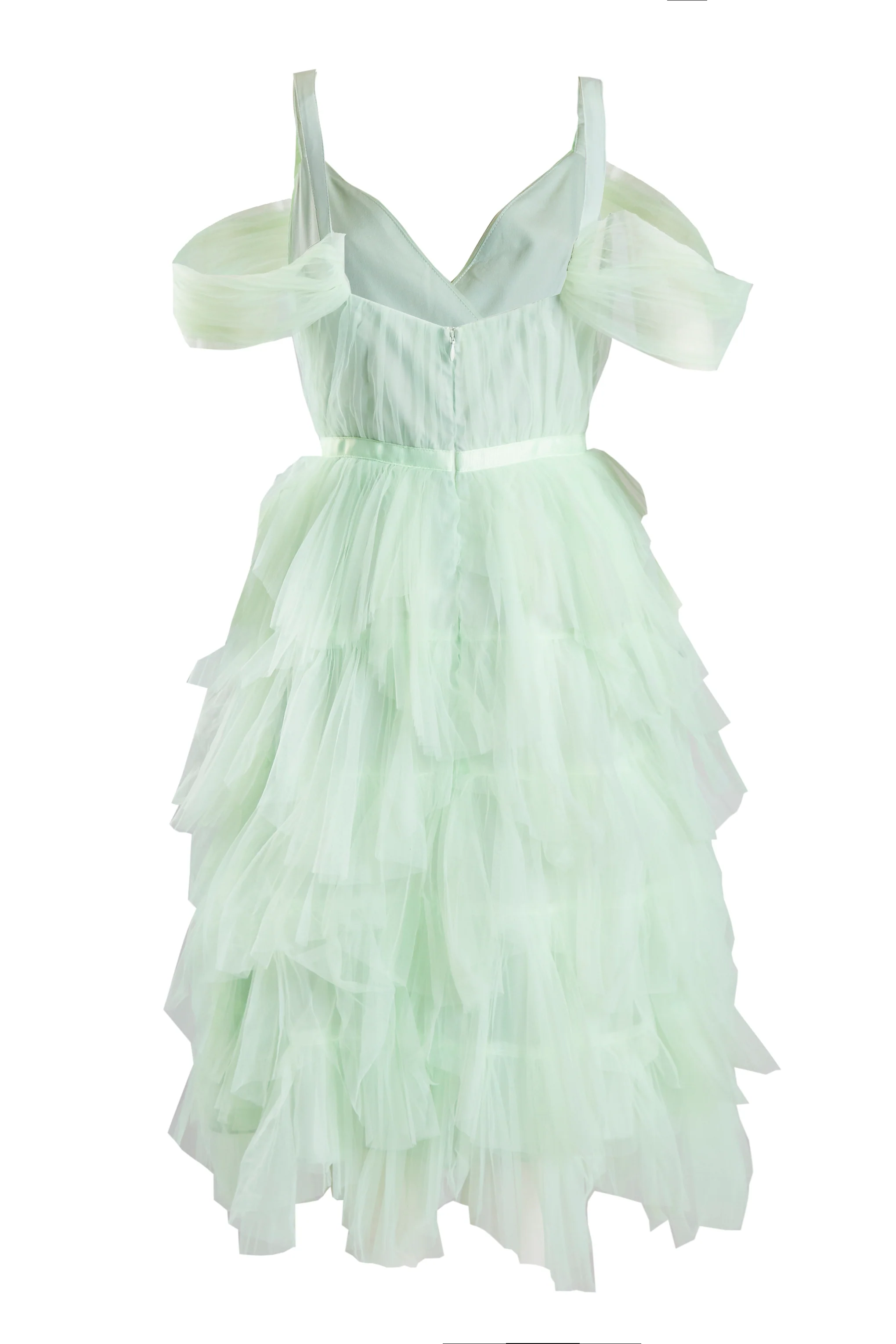 Isla Pale Lime Pleated Petal Skirt Midi-Dress