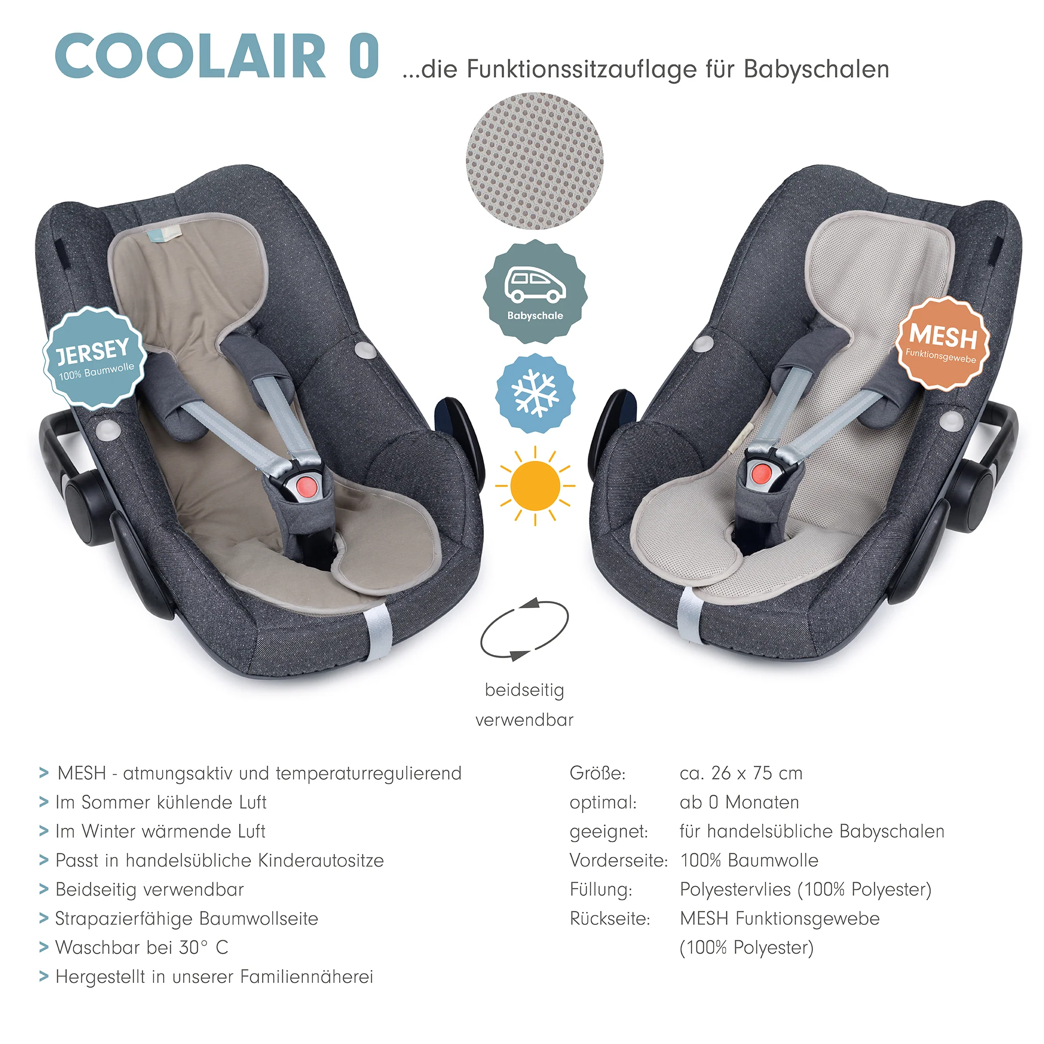 COOLAIR 0 die Sitzuaflage f��r Babyschale
