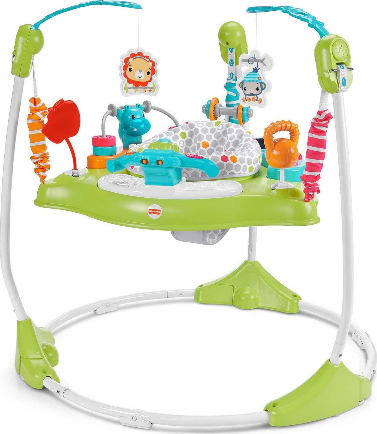 Fisher-Price Baby Bouncer Fitness Fun Folding Jumperoo Infant Activity Center with Lights & Music. Unisex