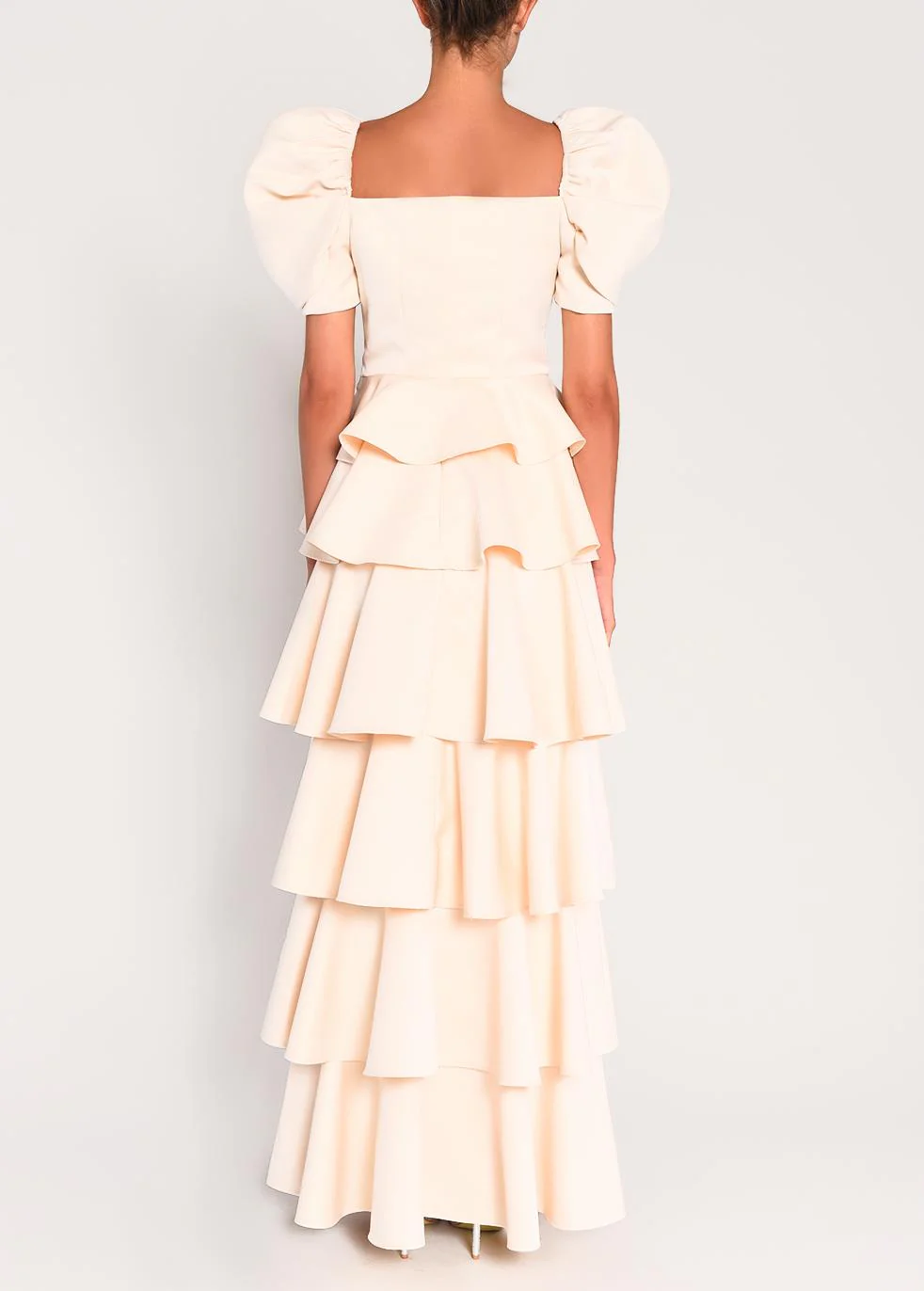 Eleanora Cream Puff Sleeve Lace Up Corset Top