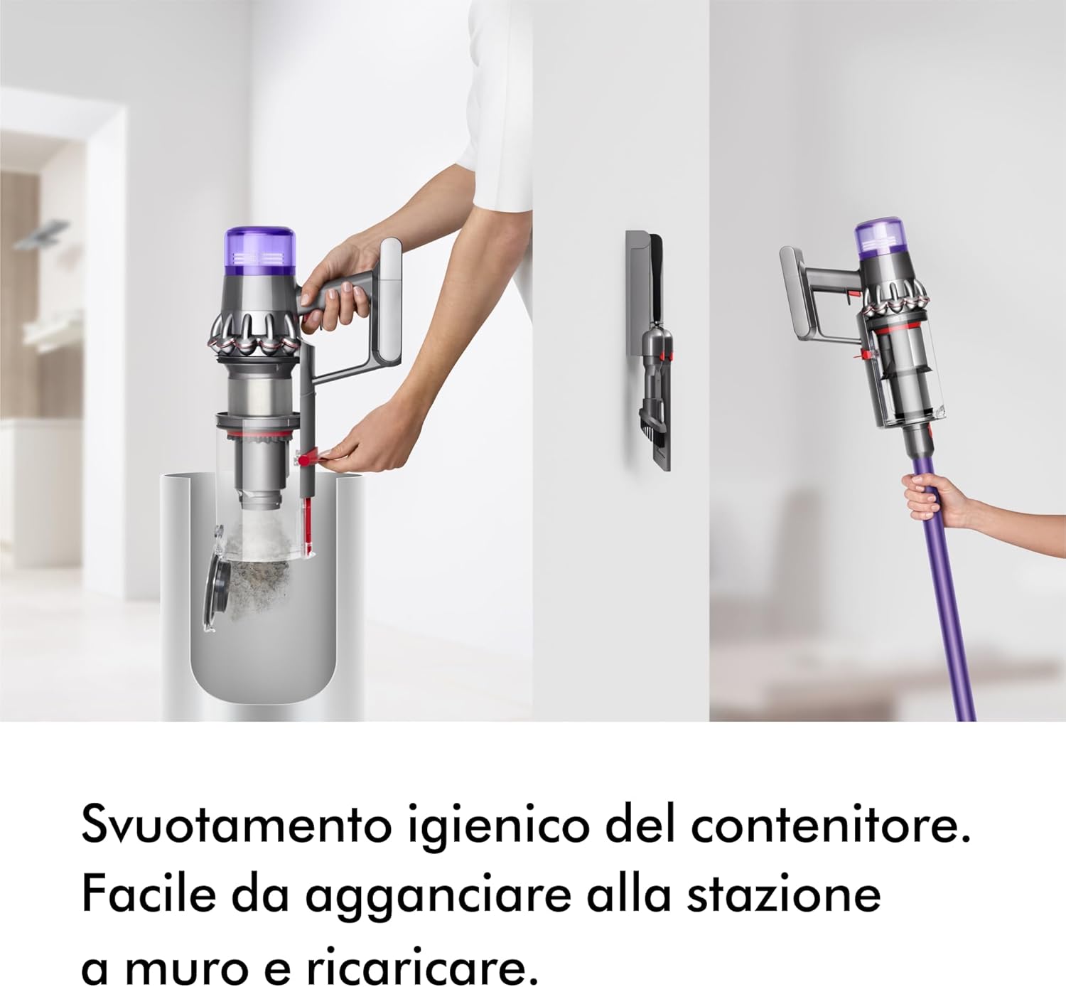 V11™ Advanced aspirapolvere senza filo, 200 Airwatt, autonomia 60 minuti, tecnologia anti-groviglio, aspirapolvere per pavimenti e portatile (Nichel/Viola)