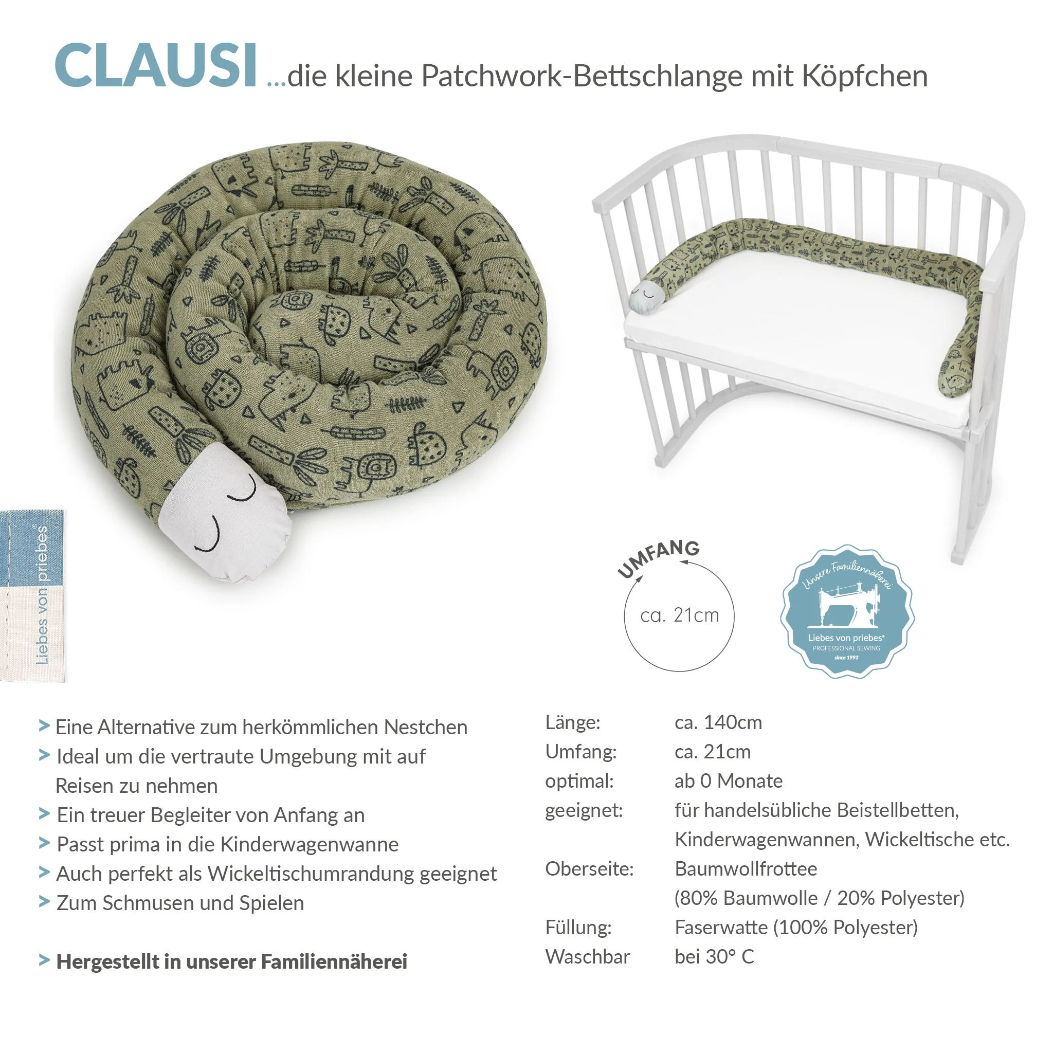 CLAUSI kleine Bettschlange