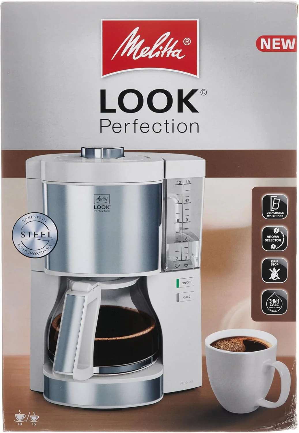 Melitta Look Perfection - Filterkoffiezetapparaat - met thermoskan - druppelstop - 10 kopjes - Zwart (1025-16)