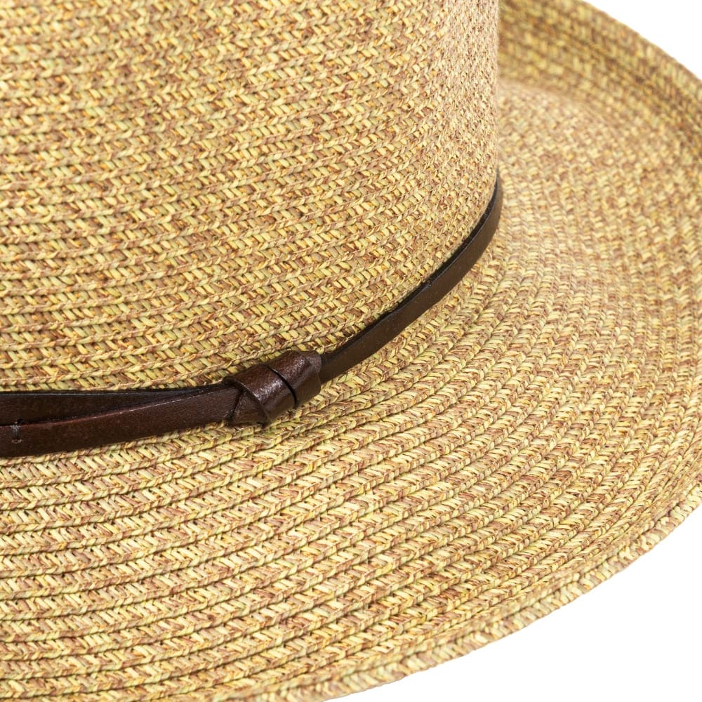 Plaited Paper Hat �?Coffee | Luxury Sun Hat with Leather Band