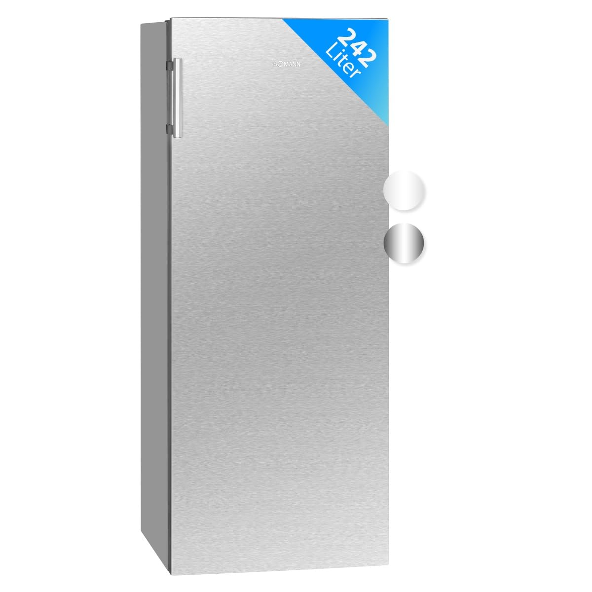 Getränkekühlschrank ohne Gefrierfach Energiekl. E 143 cm 5 Ablagen 0 bis 8 °C leise 40 dB 242 L VS 7316.1 inox