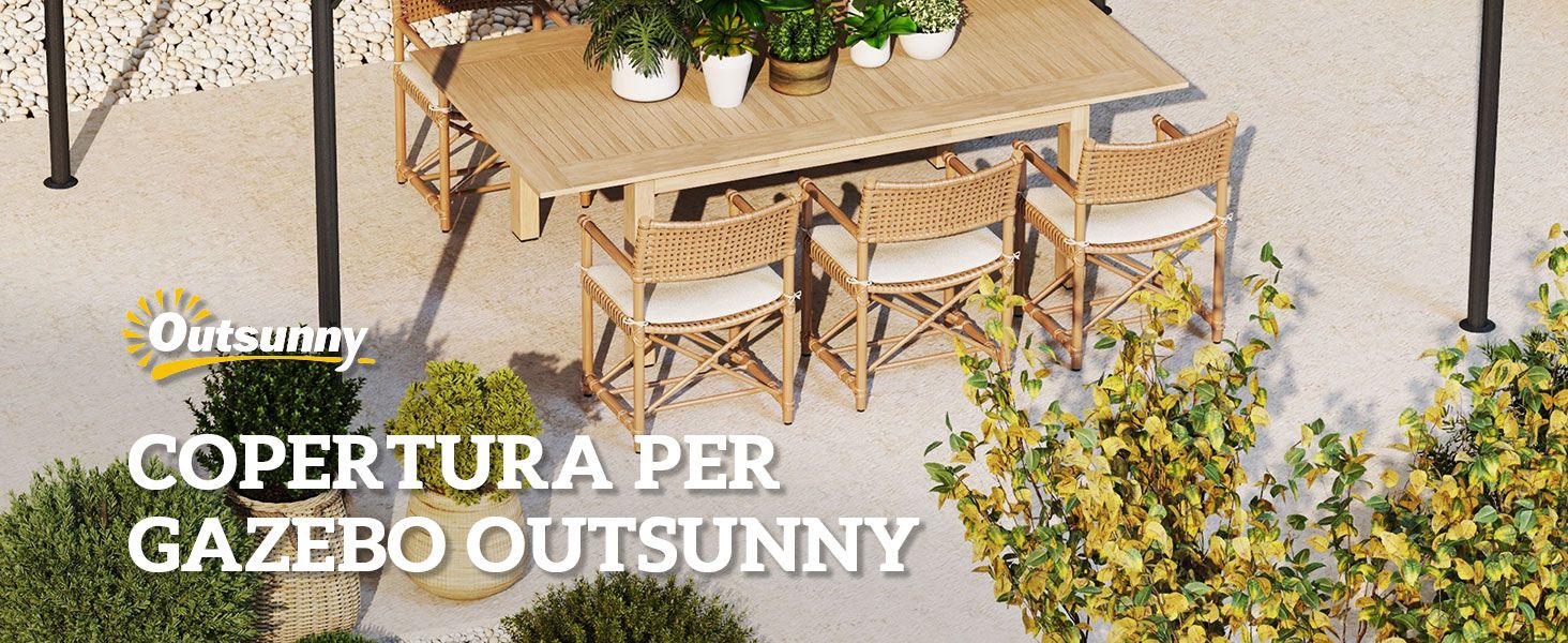 Copertura in Poliestere per Gazebo da 3x4m, Beige