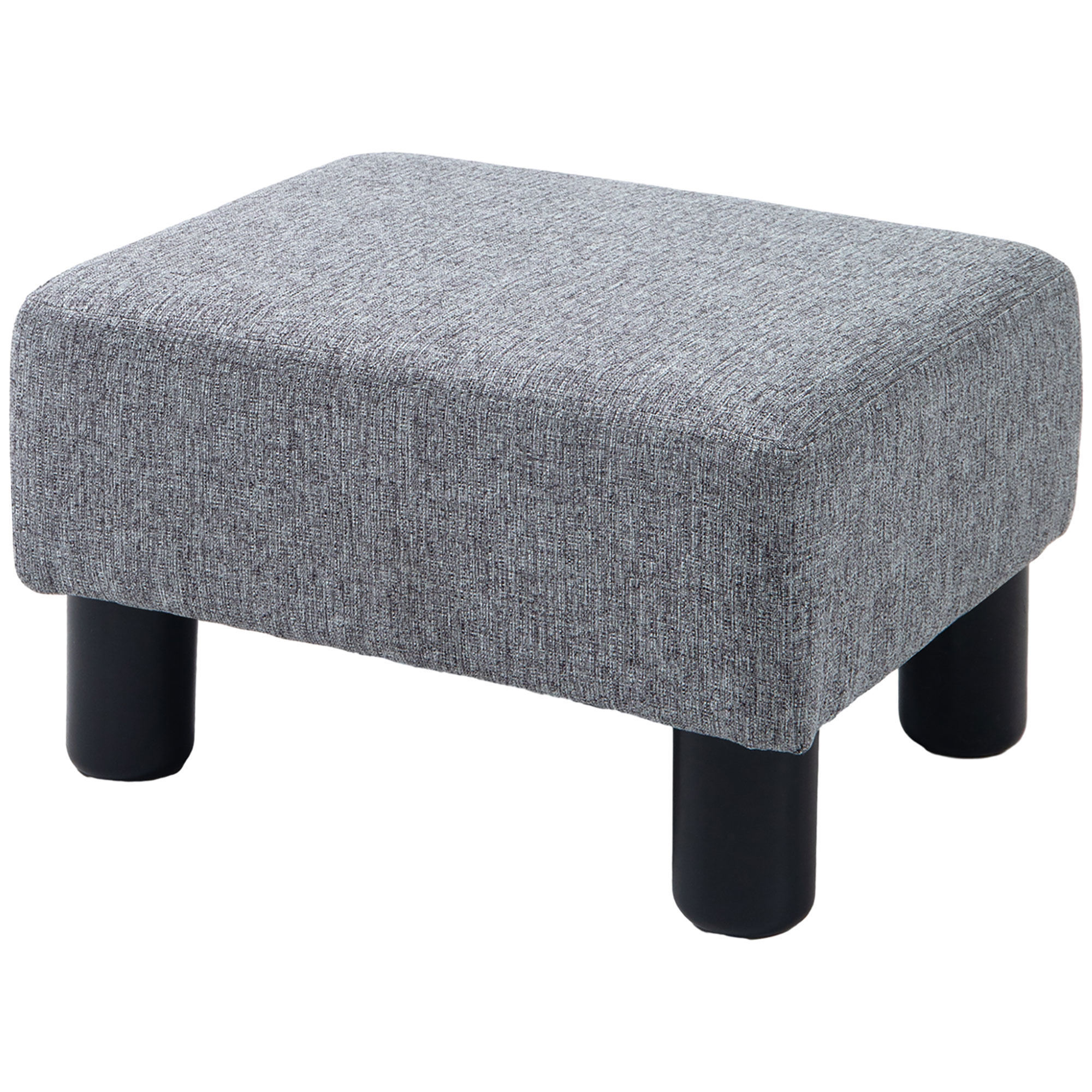 HOMCOM Hocker mit Stoffbezug in Leinenoptik, bis 110 kg, hellgrau, 40 x 30 x 24cm