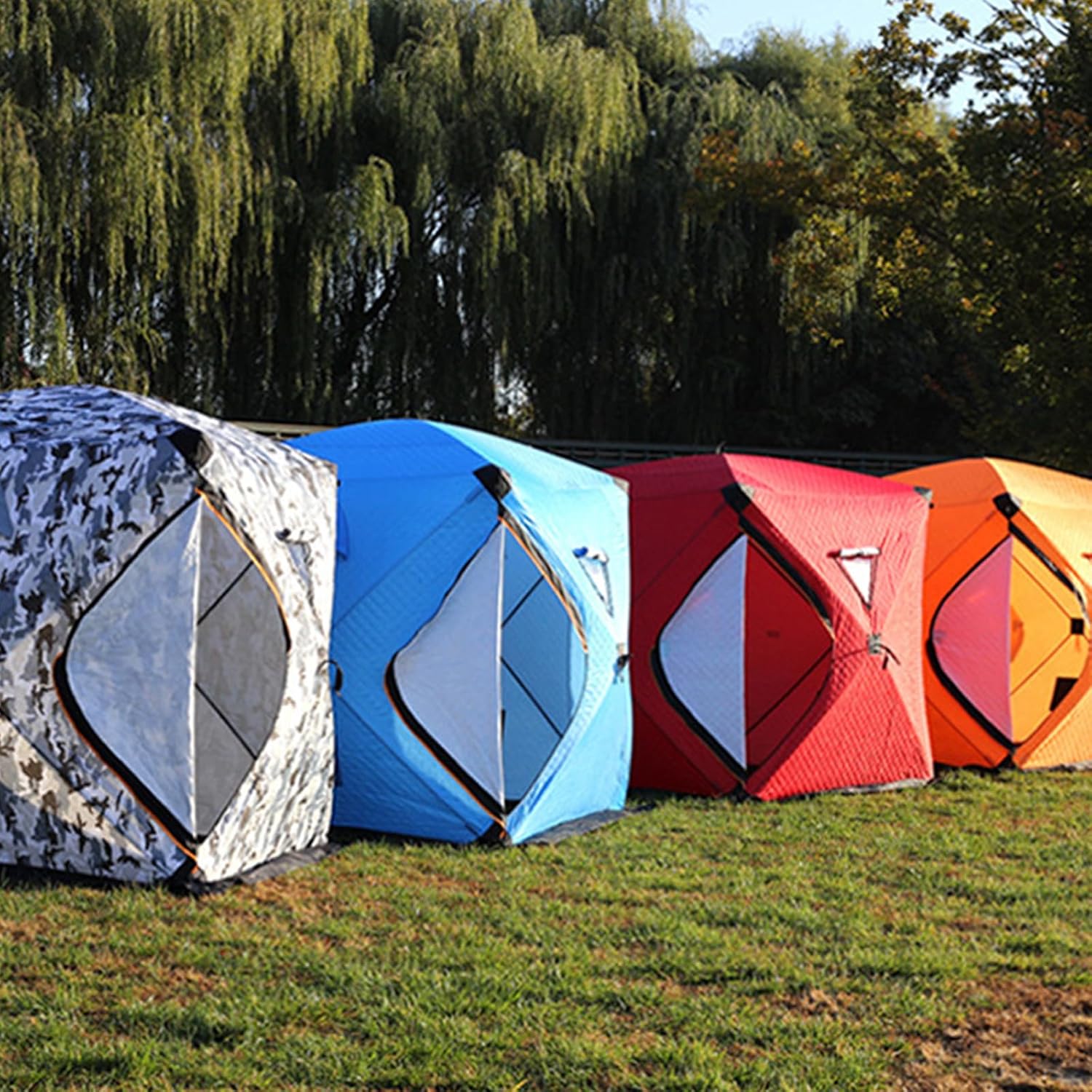Isoliertes Eisangelzelt Für 3–5 Personen, Pop-Up-Hub-Stil-Eisangelunterstand, Tragbares Shanty-Eishaus Zum Eisangeln Mit Tragetasche, Thermisches Winter-Eishaus