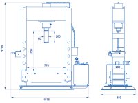 Pressa elettroidraulica OMCN 161 1,5kW ad una velocit��, portata 40 ton