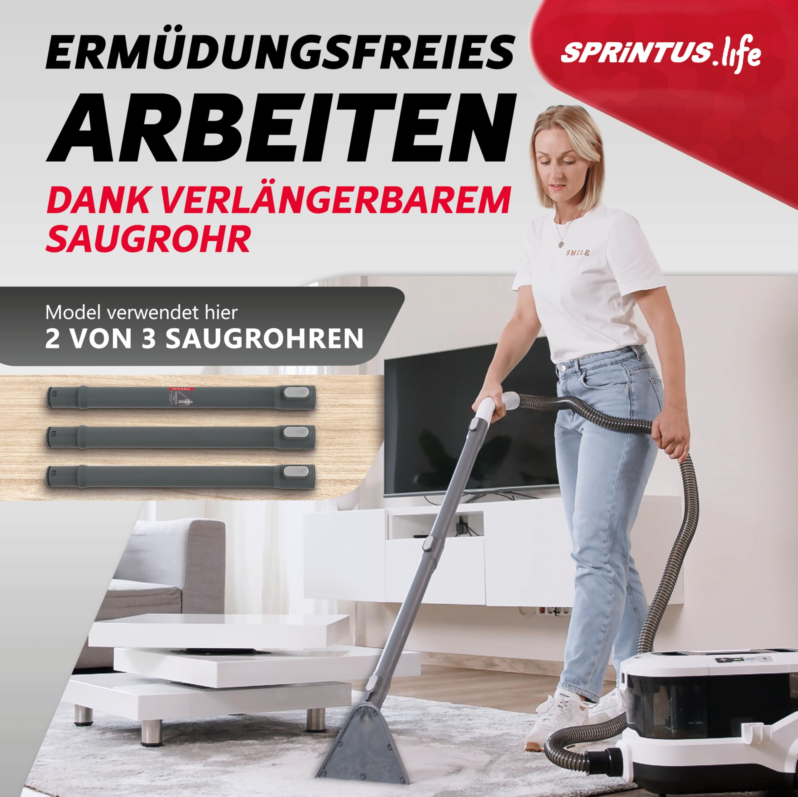 Nasssauger Polsterreiniger SPOTTY mit 3 bar Sprühdruck und 170 mbar Saugleistung für Teppich, Polster, Tierhaar, Auto und Hartboden