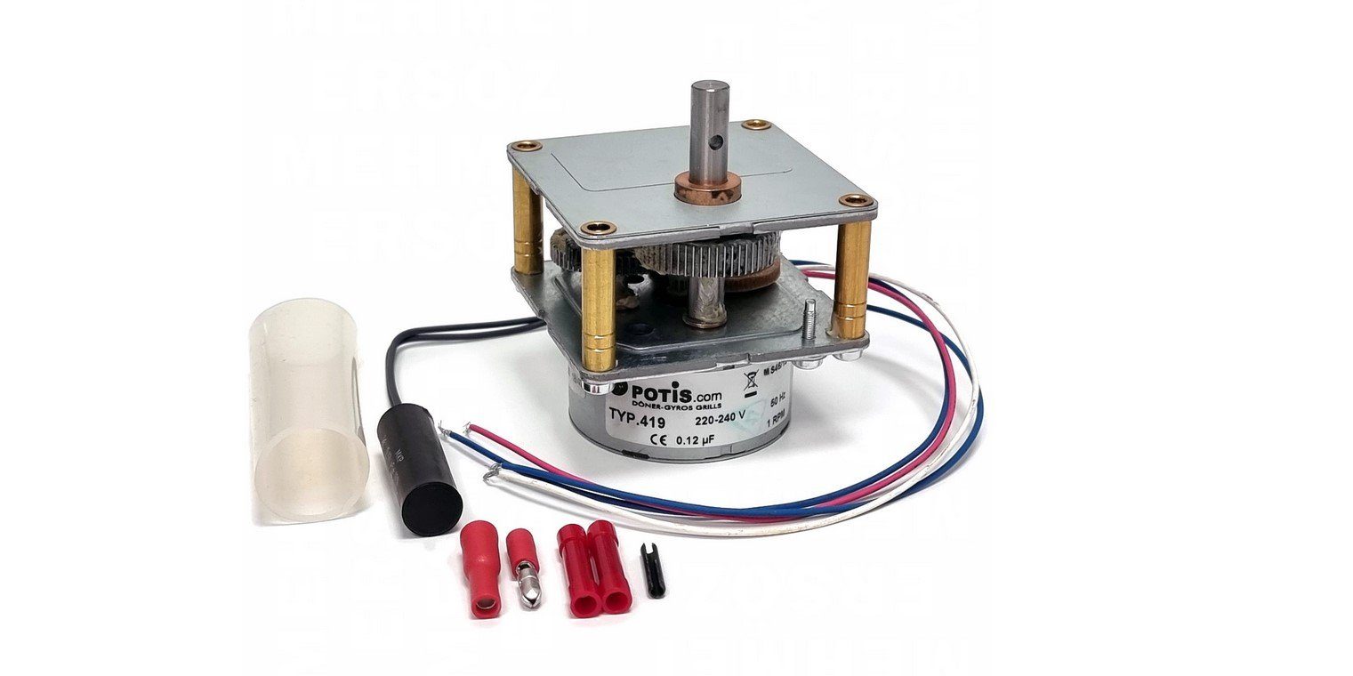 Dönergrill Motor mit Getriebe ohne Gehäuse Potis