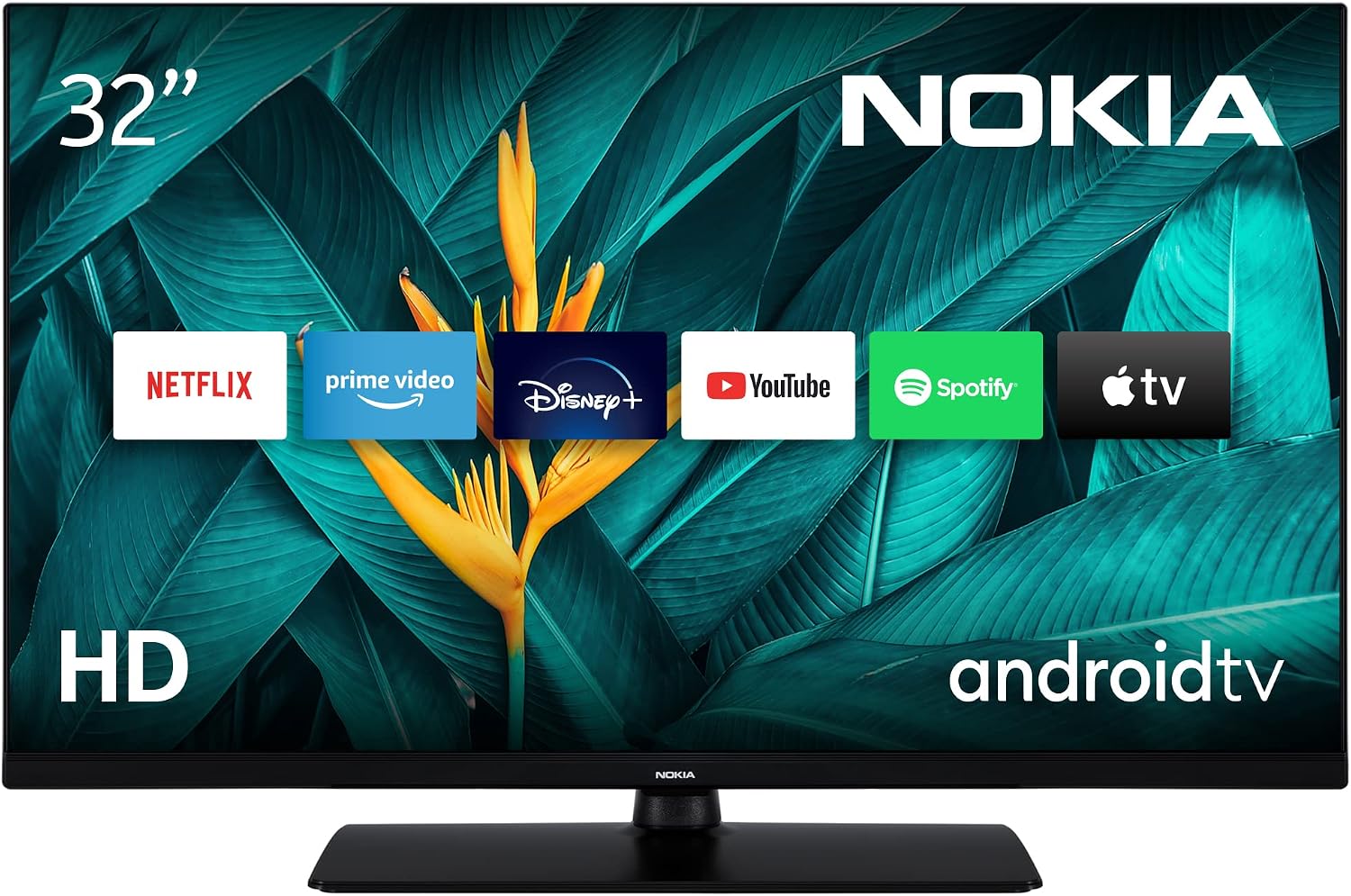 Nokia 32 Pollici (108 cm) HD LED Televisori - Smart Android TV (HD, LED, WLAN, HDR, Triple Tuner DVB-C/S2/T2, Netflix, YouTube, Prime Video, Disney+) - HNA32GV210