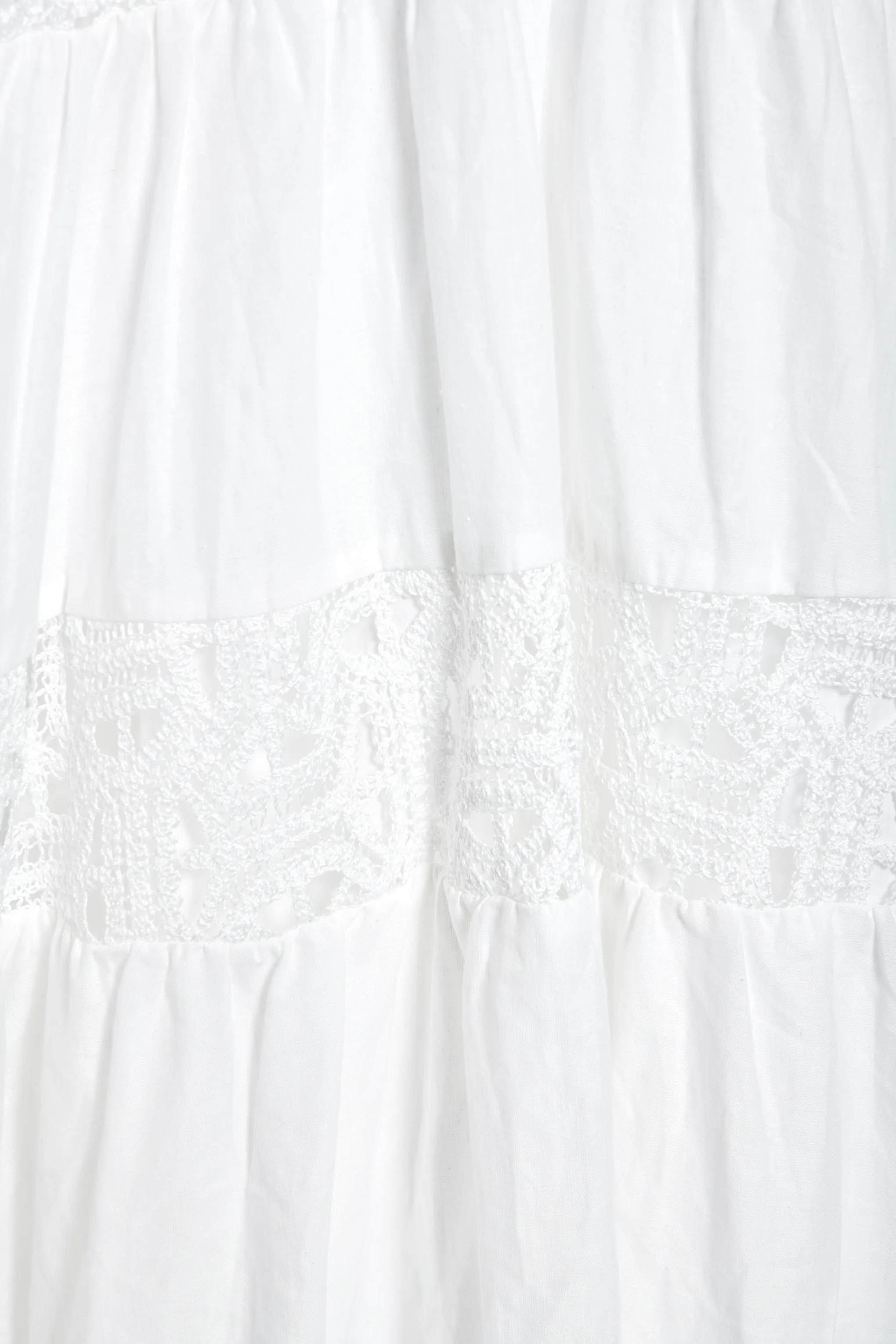 White Crochet Trim Maxi Dress