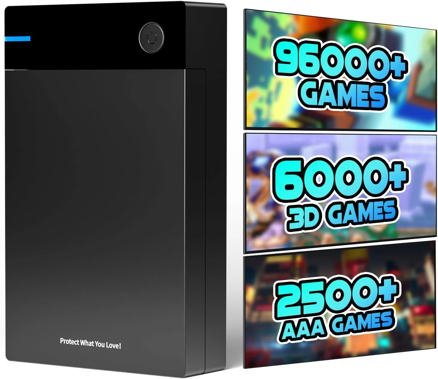 Kinhank Externe HDD-Festplatte mit mehr als 96000 Retro-Spielen, kompatibel mit über 400 Emulatoren, tragbare Spiel-Festplatte für Win 7/8/10/11