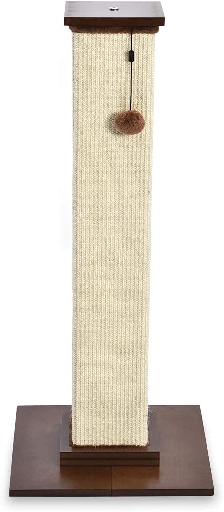 Tiragraffi per gatti da interno, standard, con giocattolo pendente, 80 cm, grigio