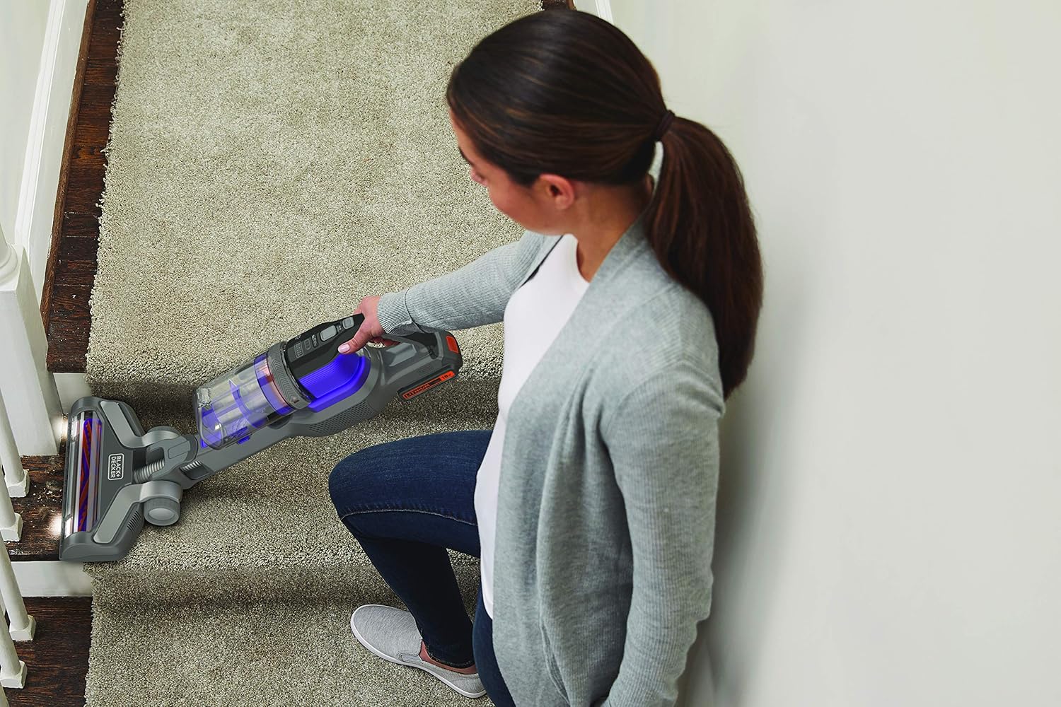 BLACK+DECKER, Aspirapolvere Senza Fili a Batteria Litio, Separabile, Portatile, Tecnologia Antigroviglio, Viola Metallizzato, BDPSE1815P-QW