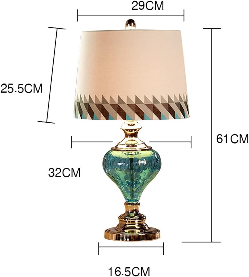 Nachttischlampen, Touch-Lampen, kleine Lampen, Nac Tischlampe aus Glas und Baumwolle im neoklassischen Stil ohne Glühbirne