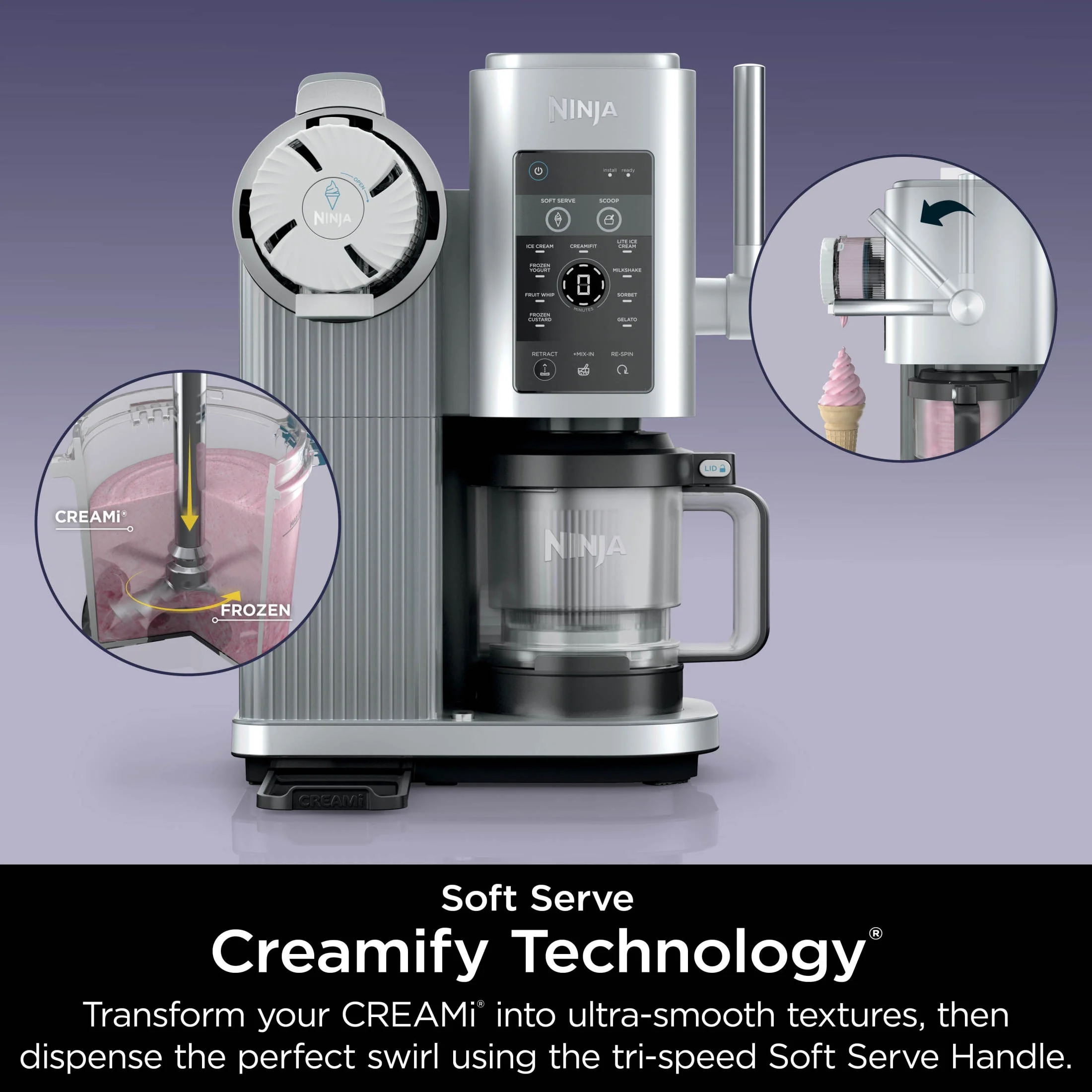 Ninja Swirl? by CREAMi? Soft Serve and Ice Cream Maker, 13 One-Touch Programs, NC701