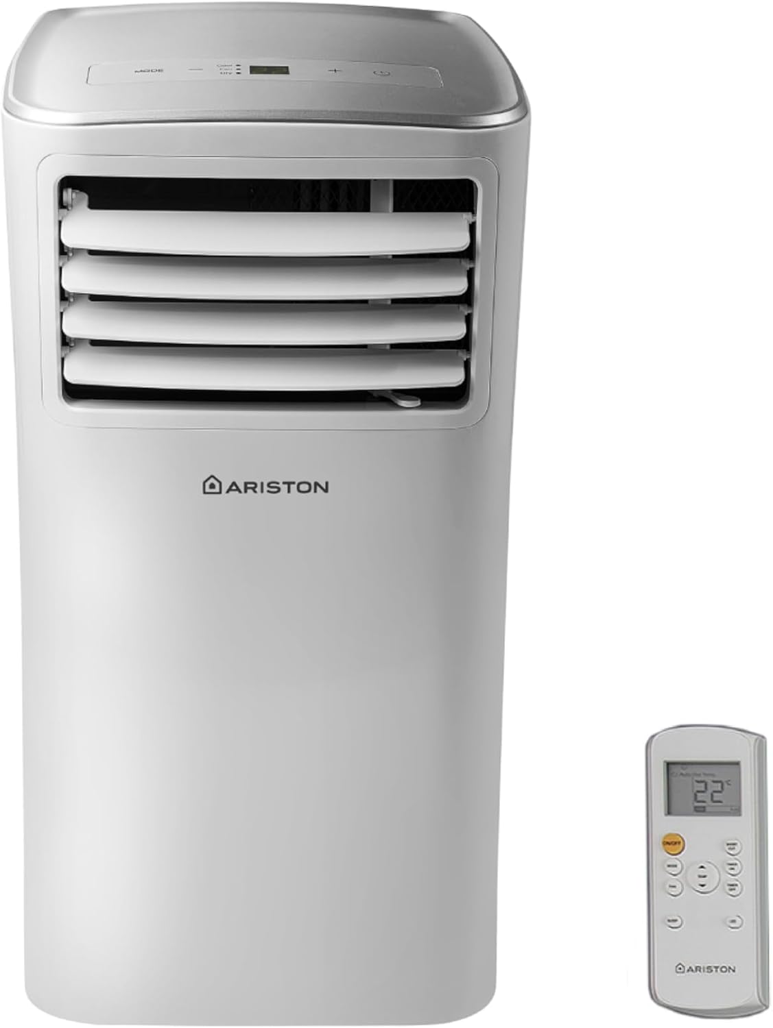Ariston Mobis 9 Portable Air Conditioner with 9000 Btu Hose 35.5 x 37.7 x 70.3 cm and Remote Control, Penguin Quick Cooling and Ventilation, Air Conditioning Up to 30 m2, Air Conditioning Energy Class