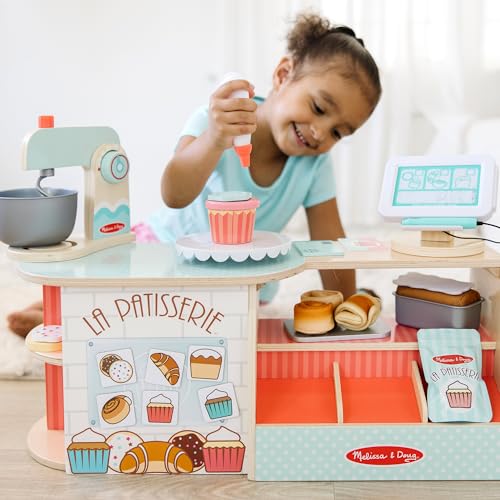 Melissa & Doug La Pasticceria   Pasticceria, Panetteria in Legno (39 pezzi), Giochi in legno, Giocattoli di ruolo, Gioco Montessori, Cibo in legno, Regalo per ragazzo o ragazza di 3 4 5 6 7 anni : Giochi e giocattoli
