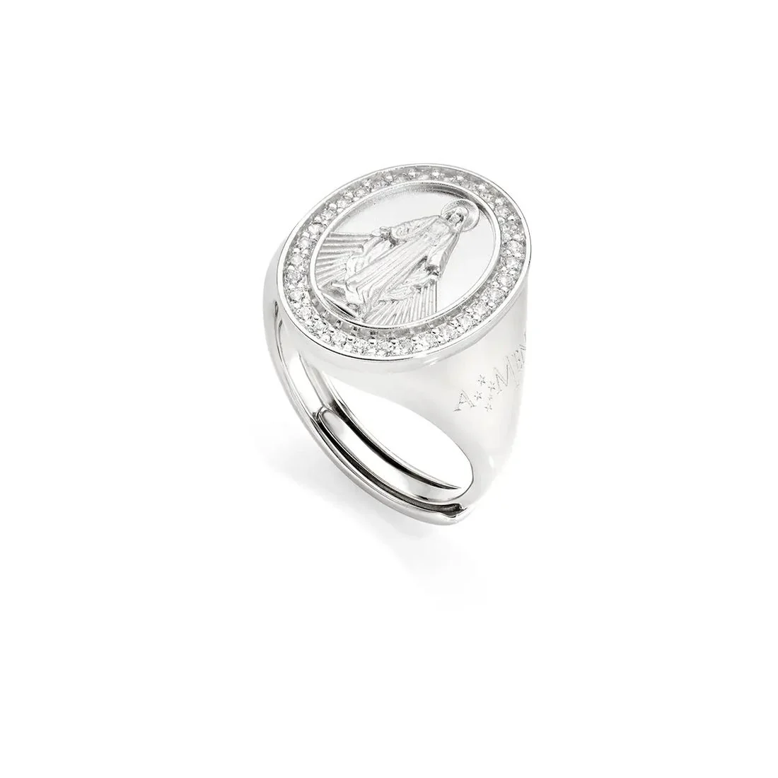 Anello Amen in argento Chevalier Madonna Miracolosa con pietre RMIBBZ
