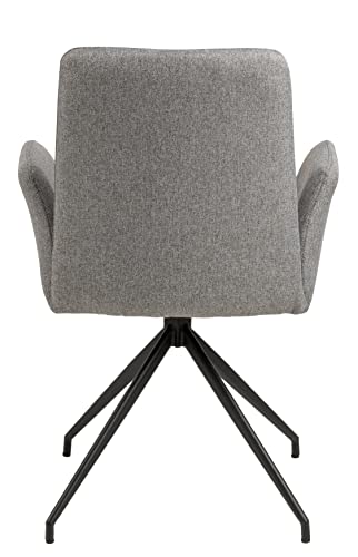 AC Design Furniture Naila Carver Sedia da Pranzo 1 pezzo Sedia da Cucina Con Braccioli Rivestimento Grigio Gambe in Metallo Nero Con Girevole H: 88 x L: 59 x P: 59 cm : Amazon.it: Casa e cucina