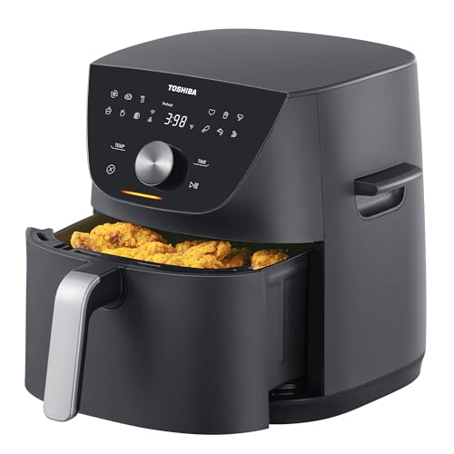 Toshiba 7.7QT Air Fryer, Family Size for Quick and Easy Meals, 12 Preset Menus and Menu IQ Function, 1°F Precision, 90% less fat, Double sided Handles Easy Carrying : Home & Kitchen