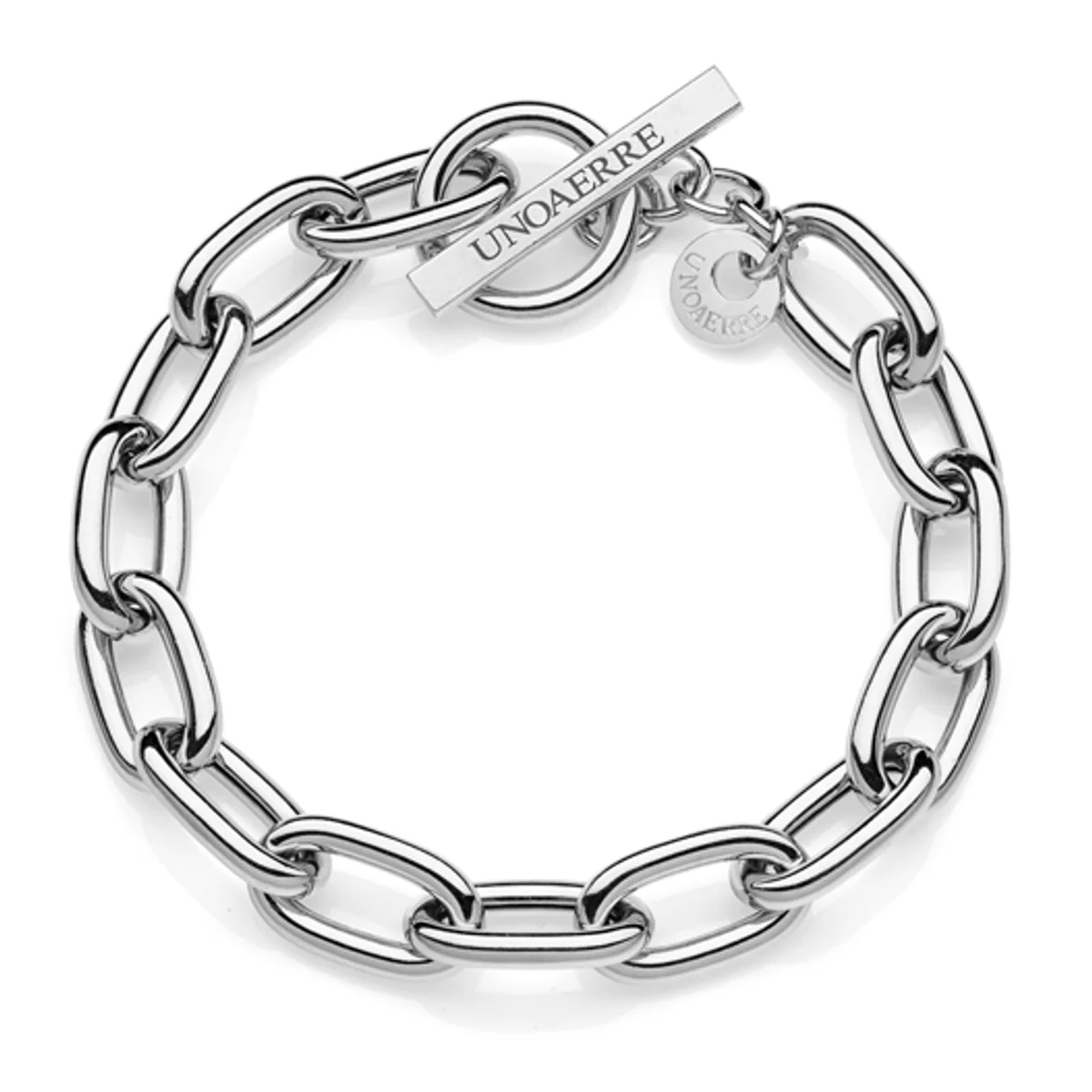 Bracciale Unoaerre 6122 in argento bianco a maglie ovali