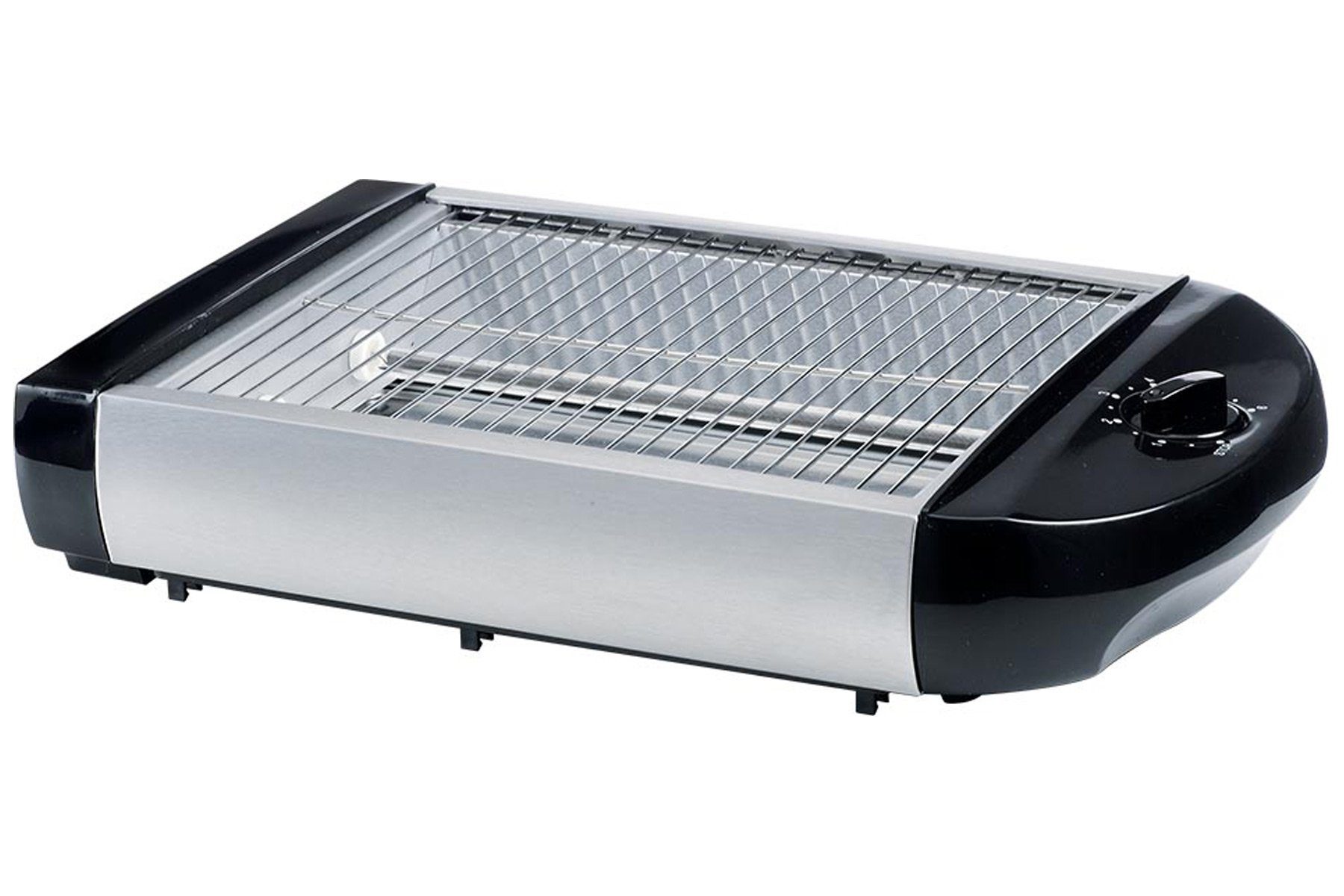 Toaster 80001213 Flach-Toaster Brötchen-Röster, schwarz-silber