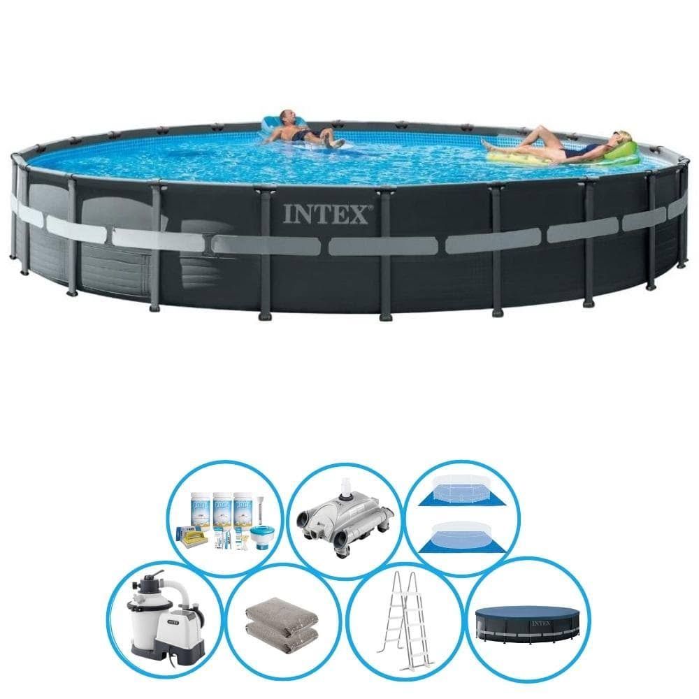 Kit piscine tubulaire Intex Ultra XTR Frame ronde 4,88 x 1,22 m +