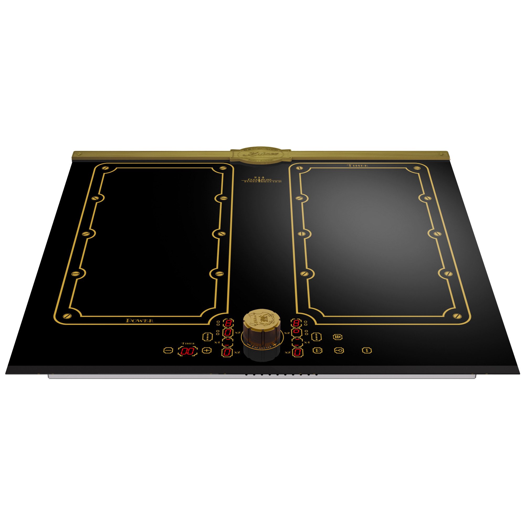 Induktions-Kochfeld Kaiser Empire KCT 6192 FI Em+Grillplatte, Einbau Induktionskochfeld 60 cm stoßfeste Glaskeramik, 4×2 FLEX Induktions-Kochzonen mit Power-Funktion (Booster)