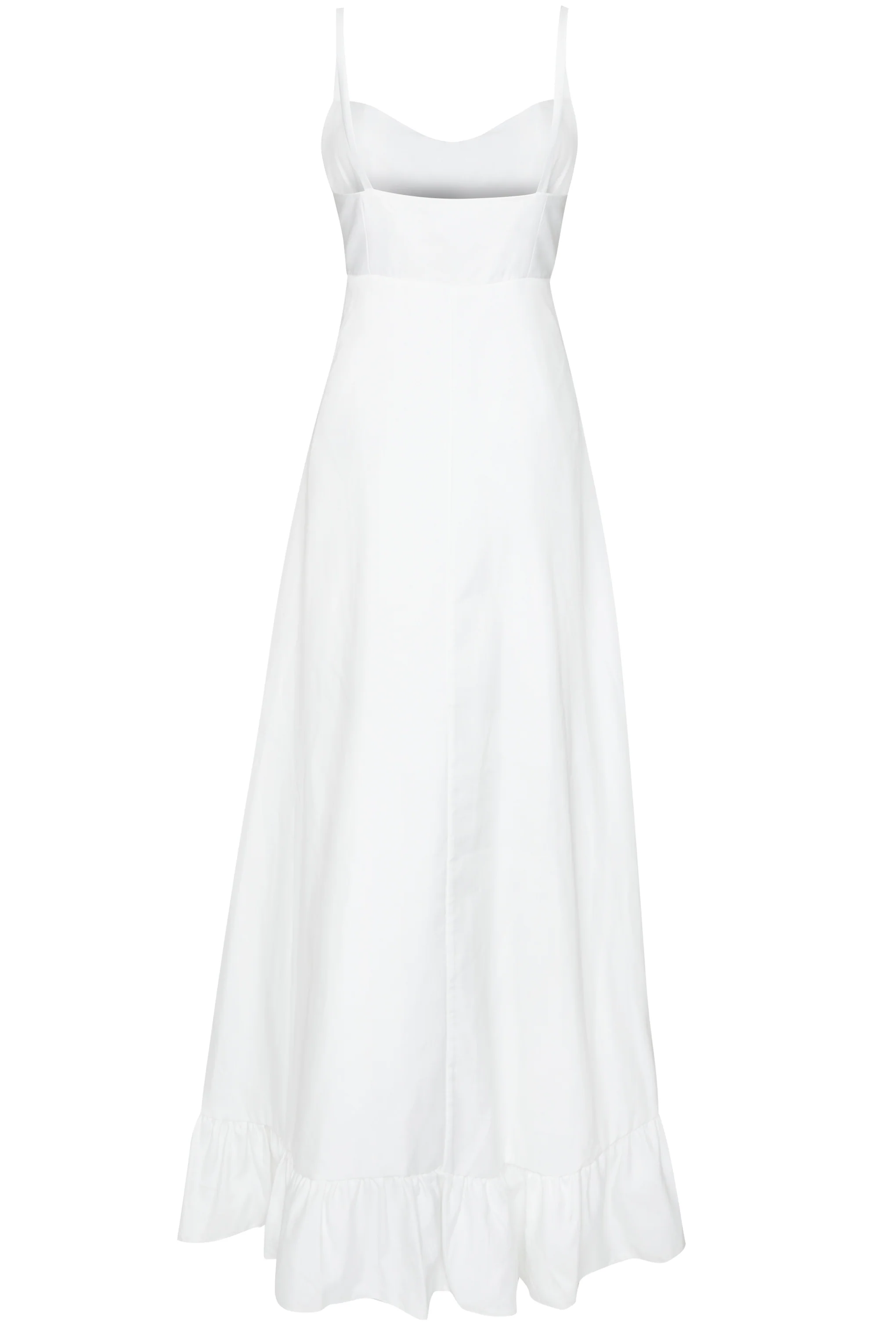 Violette White Frill Hem Maxi-Dress