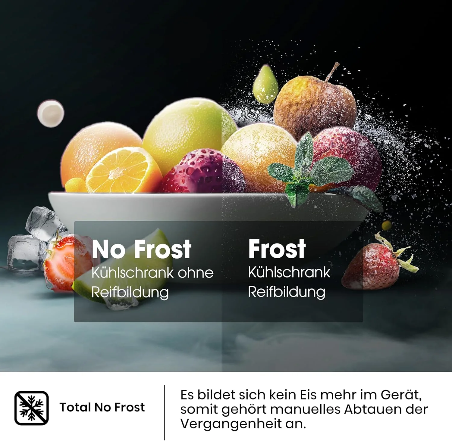 Hisense RB327N4ADD Koelvriescombinatie, EEK D, Total NoFrost, Verwisselbare Deurscharnieren, Flessenrek, 171 Liter Koelgedeelte, 85 Liter Vriesgedeelte, Roestvrijstalen look