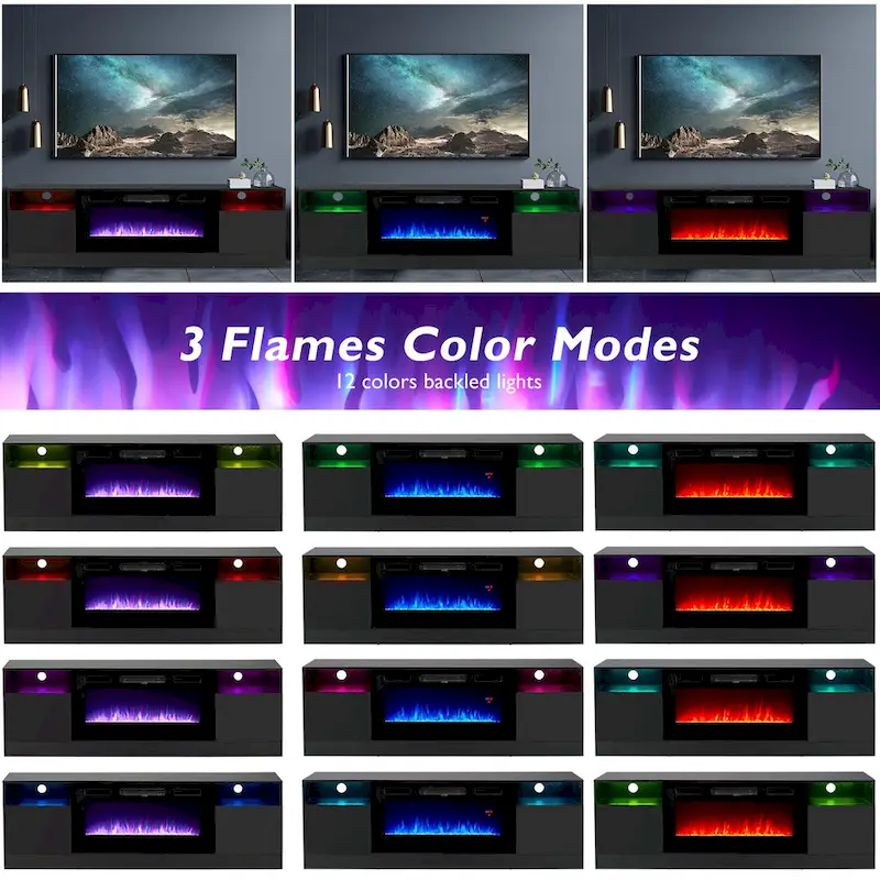 70 Fireplace TV Stand with 36 Electric Fireplace