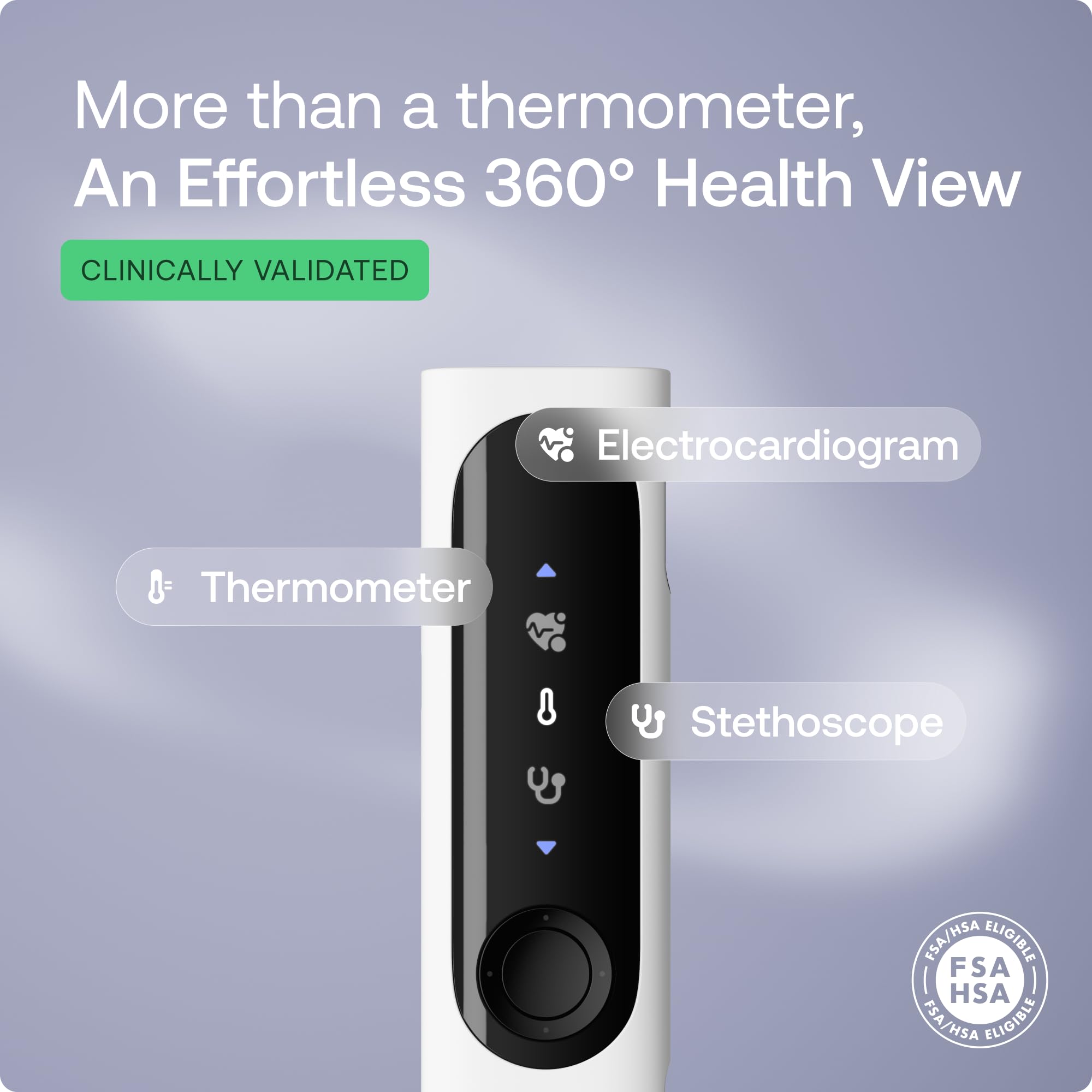 Withings BeamO kontaktloses Thermometer EKG Pulsoximeter Stethoskop 4 in 1 MultiScan für Kinder und Erwachsene
