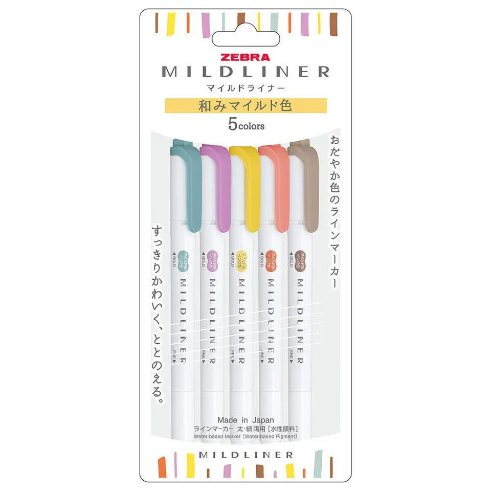Zebra Mildliner Highlighter 5-Color Set RC