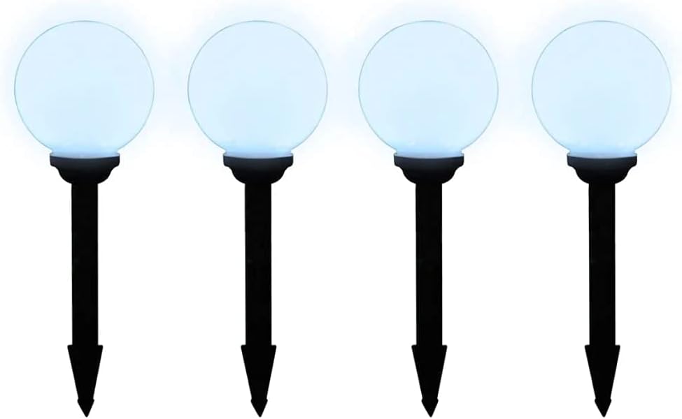 vidaXL 2x Wegeleuchte LED Kugel Solarkugel Gartenlampe Kugelleuchte Außenlampe Solarlampe Solarleuchte Außenleuchte Gartenleuchte 50cm mit Erdspieß
