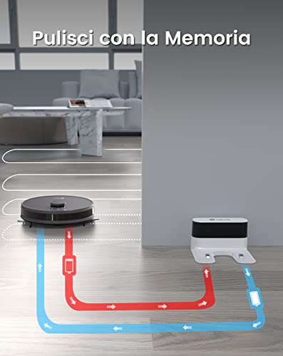 LEFANT M1 Robot Aspirapolvere Lavapavimenti con Mappatura,Navigazione LDS,4000 Pa Potente Aspirazione,150 min,Zona Vietata,Aspirapolvere Robot Sottile da Diam 32 cm Controllo App/Alexa,Grigio : Casa e cucina