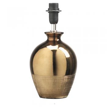 Metallic Ceramic Table Lamp with Inline Switch �C Copper