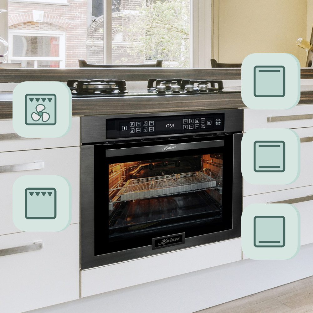 Backofen Einbaubackofen,86L 15 Fkt. Grill Air fryer Full Touch EH 6306 N RS